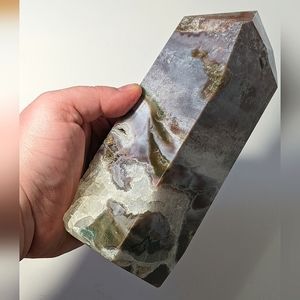 Moody Chunky Sea Jasper ( Ocean Jasper ) Asymmetric Tower
